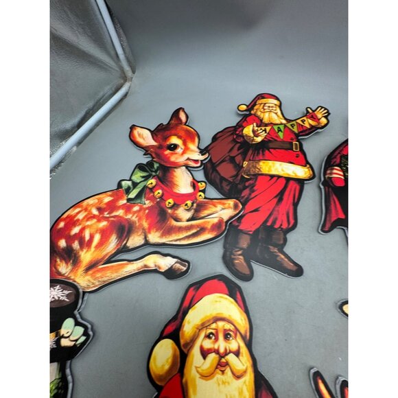 Christmas Yard Signs 8 Pieces Vintage Style 14" Tall With Prop Sticks READ - Picture 9 of 12